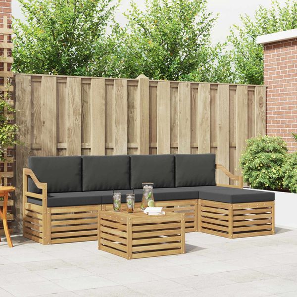vidaXL Outdoor-Sofagarnitur 6 pcs Weiß und Anthrazit 59 x 59 x 37 cm 3391732