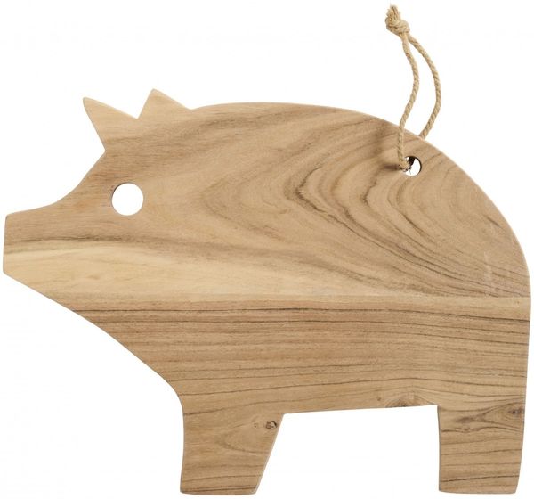 Ib Laursen - Schneidebrett Servierbrett Vesperbrett Holz Schwein L 40cm 17126-00