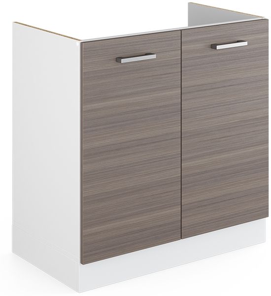 Spülenunterschrank R-Line Grau 80 cm mit Türen, ohne Arbeitsplatte Vicco