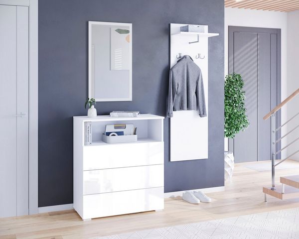 OTTO home Garderoben-Set PARIS/ TOKYO, (Komplett-Set, 3-St), Garderoben- Set Breite 140cm, hochkant oder quer montierbar Spiegel