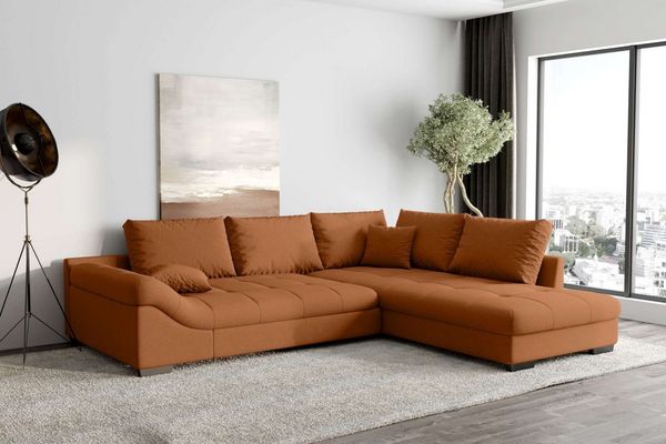 99rooms Ecksofa Terra, Sofa, L-Form, Inkl. 5 Rückenkissen, mit Rundumbezug, Wellenfederung