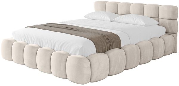 ALTDECOR Polsterbett LEYA-v1 (Polsterbett mit Bettkasten und Lattenrost, Boxbett ohne Matratze), Doppelbett mit Stauraum, Bett mit Kopfteil