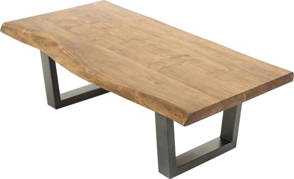 byLIVING Couchtisch JUDY / Akazie natur, Metall schwarz / B 120, H 45, T 60 cm / mit Baumkante Bild 2