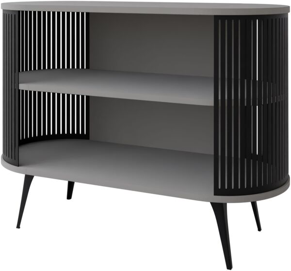 Kommode Rajkon (Farbe: Schwarz / Hellgrau)