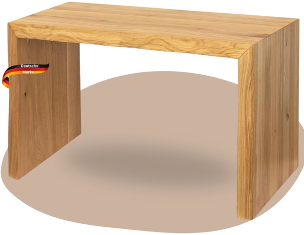 DELUKE® Holzbank Sitzbank EGON - Eiche Massiv mit Baumkante | Eichenbank Esszimmer Flur Garderobe Schlafzimmer | 80x40x45cm