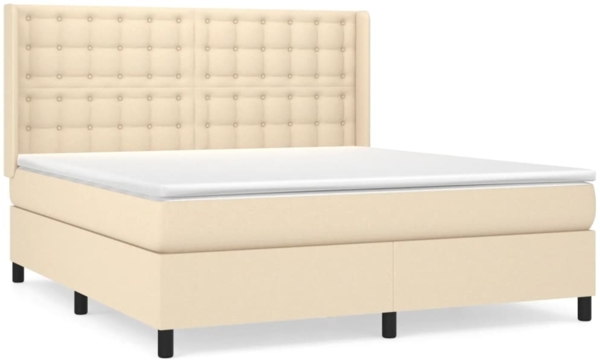 Boxspringbett mit Matratze Stoff Creme 160x200 cm