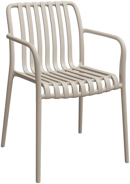STEELSØN 'Pincoya' Gartenstuhl, taupe, Kunststoff, wetterfest und UV-beständig, Balkonstuhl stapelbar, bis 120 kg belastbar, 6er Set Bild 11