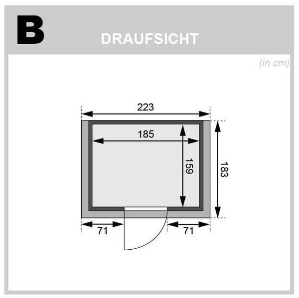 Karibu Sauna Adelina mit Dachkranz + 9kW BIO-Kombiofen mit ext. Steuerung Easy Bild 5