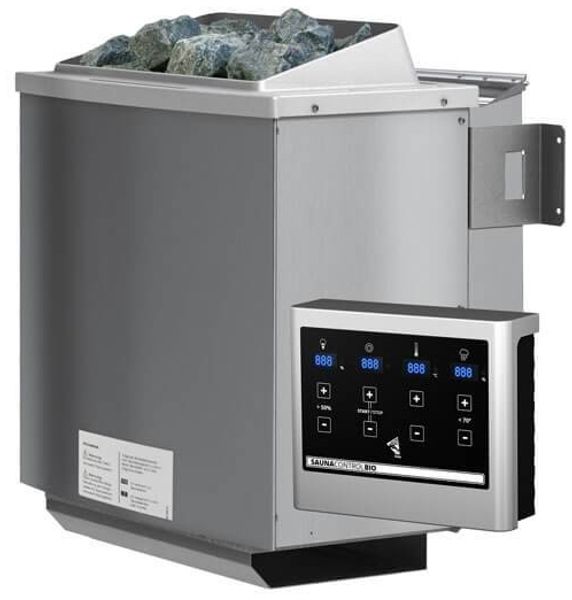 Karibu Sauna Adelina mit Dachkranz + 9kW BIO-Kombiofen mit ext. Steuerung Easy Bild 2