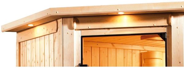 Karibu Sauna Adelina mit Dachkranz + 9kW BIO-Kombiofen mit ext. Steuerung Easy Bild 4
