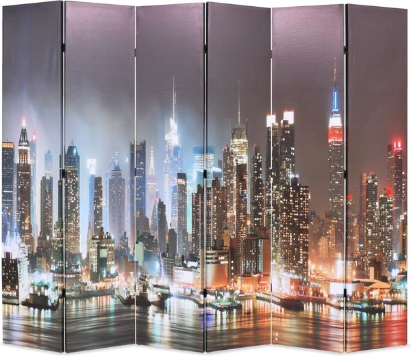 vidaXL Raumteiler klappbar 228 x 170 cm New York bei Nacht 245864