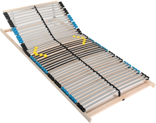 Premium Lattenrost 90x200, Lattenrahmen Buche, 7 Komfortzonen, 42 Latten, Federholzrahmen Made in Germany, Lattenrost Kopfteil verstellbar, Traglast 150Kg
