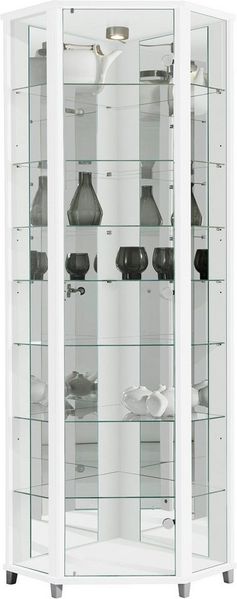 fif möbel Vitrine TRIO Eckvitrine/Glasvitrine 1x Glastür, perfekt für Sammler, Sammlervitrine