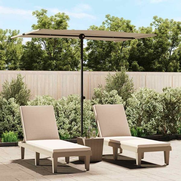 Sonnenschirm, Gartenschirm mit Aluminium-Mast 2x1,5 m Taupe