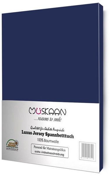 Müskaan Spannbettlaken Jersey Spannbettlaken, Baumwolle, (1 Stück), mit Gummizug