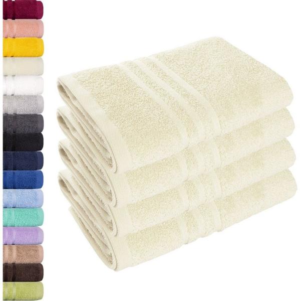 Lavea 4er Set Handtuch 50x100cm, Frottierserie Elena, Creme