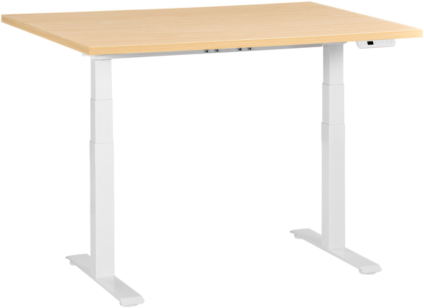 Schreibtisch elektrisch höhenverstellbar DESTINES Hellbraun Weiß 120 cm 72 cm