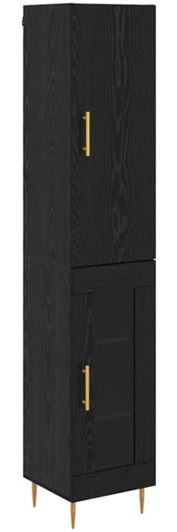 vidaXL Highboard 2 pcs Schwarz Eichen-Optik Holzwerkstoff 3416119