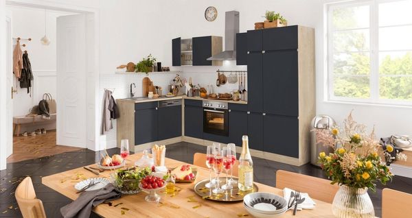 OPTIFIT Winkelküche Roth, Stellmaße 300x175 cm, wahlweise mit E-Geräten, mit Apothekerschrank