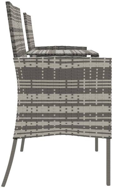 vidaXL 2-Sitzer-Gartensofa mit Teetisch Poly Rattan Anthrazit 317624 Bild 4