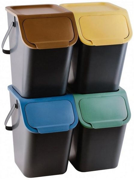 Practic Mülltrennsystem, Satz Sortierbehälter 4x25 l Bini