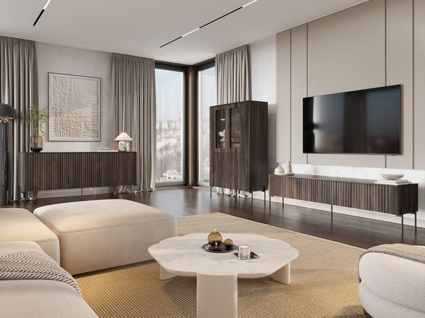 Wohnzimmer-Set Veralli I (Farbe: Eiche Barocke Ristretto)