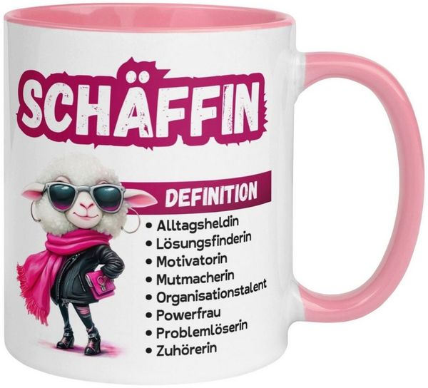 Momentals Tasse Chefin – „Schäffin - Definition“ – Geschenk Becher Chefin, Gratis Versand · Links-&Rechtshänder · Spülmaschinenfest