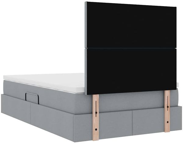 vidaXL Aufbewahrungsbett mit Matratze Hellgrau 120 x 190 cm Stoff 3371703 Bild 11