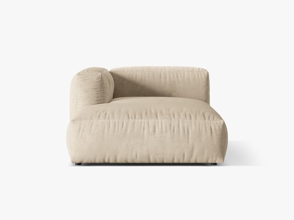Micadoni Recamiere Martina 1-Sitzer Links Samt Helles Beige