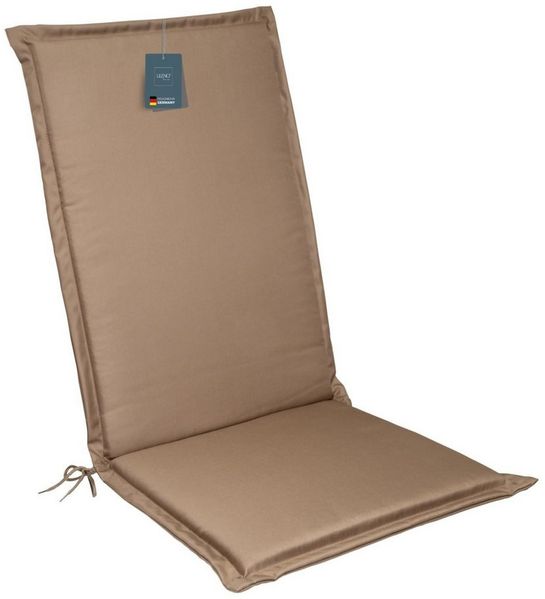 LILENO HOME Hochlehnerauflage Gartenstuhl Auflage, bequeme Sitzauflage für Gartenmöbel, Stuhlkissen, (1er Set), Polsterauflage Taupe, Stuhlauflagen, Auflagen Hochlehner