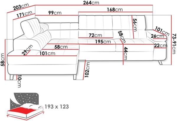 Ecksofa Nord (Farbe: Flow 06, Seite: Links) Bild 6