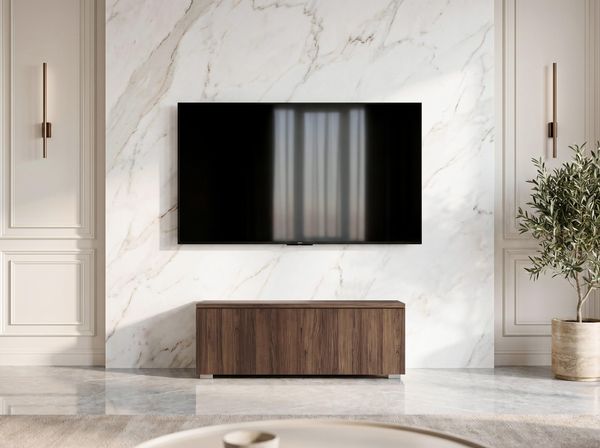 AX LIVING Barvo 100 TV Kommode Lowboard Dunkelbraun Nussbaum Warmia S