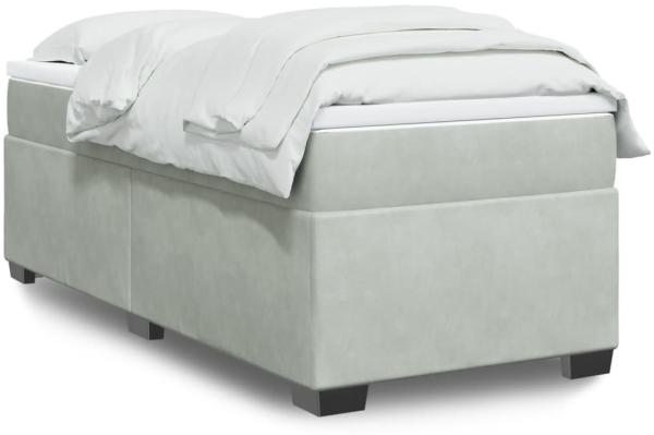 vidaXL Boxspringbett mit Matratze Hellgrau 80x200 cm Samt 3285245