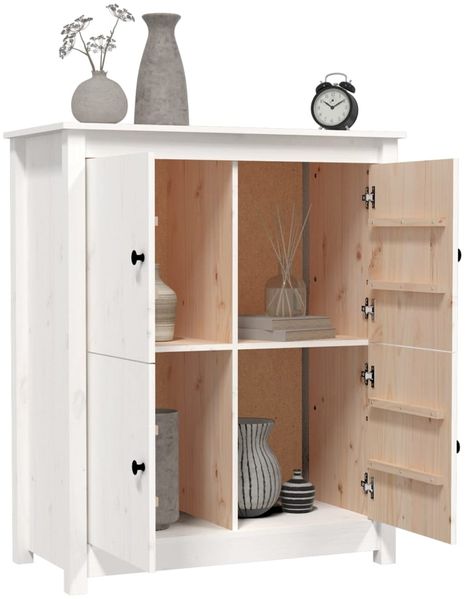 vidaXL Sideboard Weiß 83 x 41,5 x 100 cm Massivholz Kiefer [821508] Bild 4