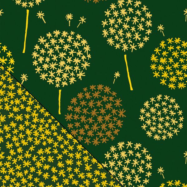 Theraline Bezug für Stillkissen 190cm Stillkissenbezug Pusteblume dunkelgrün