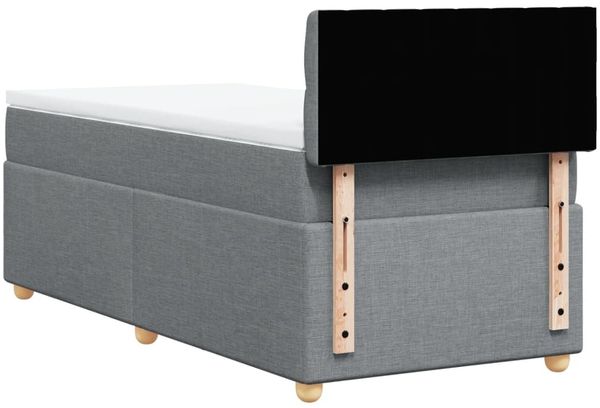 vidaXL Boxspringbett mit Matratze Hellgrau 100x200 cm Stoff 3288898 Bild 8