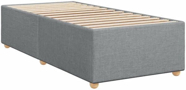 vidaXL Boxspringbett mit Matratze Hellgrau 100x200 cm Stoff 3288898 Bild 9
