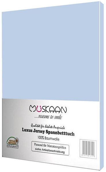 Müskaan Spannbettlaken Jersey Spannbettlaken, Baumwolle, (1 Stück), mit Gummizug