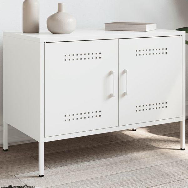 vidaXL TV-Schrank Weiß 68x39x50,5 cm Stahl 842944
