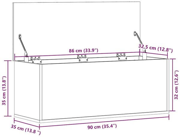 vidaXL Truhe Betongrau 90x35x35 cm Holzwerkstoff 840684 Bild 11