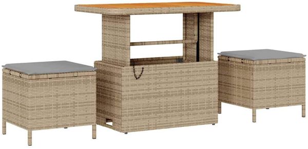 vidaXL Gartensofa-set mit Kissen 8 pcs Beige Poly-Rattan 3361562 Bild 6