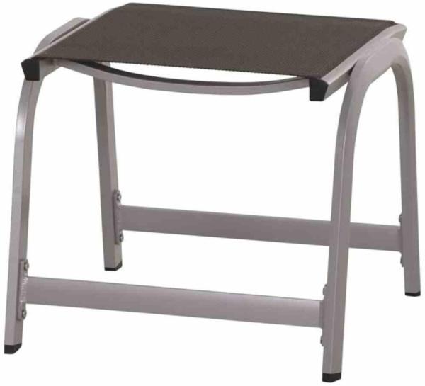 SIENA GARDEN Tesoro Hocker K/D, silber Alu, Textilbezug grau