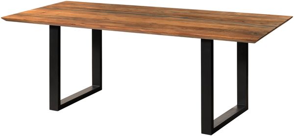 Esstisch Akazie 240x100x76 natur lackiert / Epoxid schwarz, U-Beine anthrazit matt EPOXY