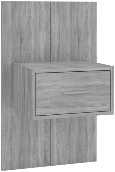 vidaXL Wand-Nachttisch, Holzwerkstoff, 80 x 32,5 x 48,5 cm, Grau Sonoma