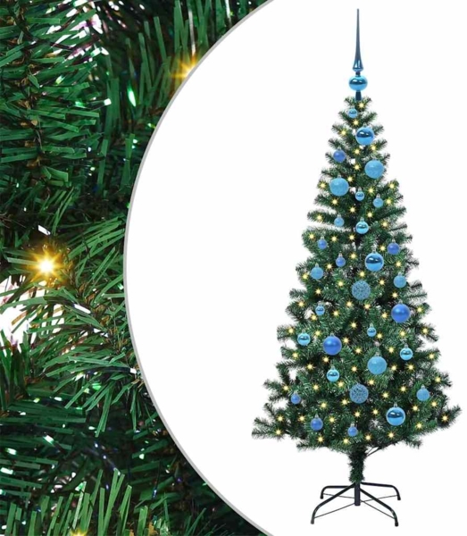 vidaXL Künstlicher vorbeleuchteter Weihnachtsbaum Grün 150 cm 3396756