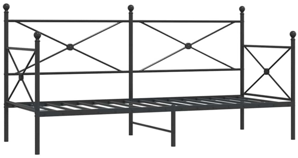 vidaXL Etagenbett ohne Matratze Schwarz 90x200 cm Stahl 4104668