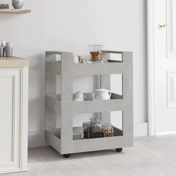 vidaXL Küchenwagen Betongrau 60x45x80 cm Holzwerkstoff 816820