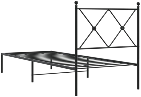 vidaXL Bettgestell mit Kopfteil Metall Schwarz 80x200 cm 376493 Bild 8
