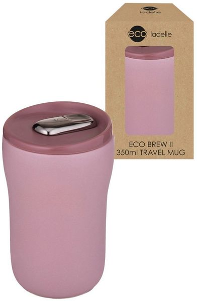 Ladelle Becher ECO BREW II To-Go-Becher doppelwandig keramik rosa 0,35l, Keramik, Eco Brew II Dusty Rose Dbl Wall Ceramic Travel Mug 8.6 x 8.6 x 13.8 cm