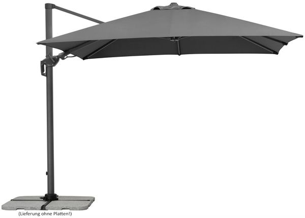 Schneider Schirme Ampelschirm, Rhodos Twist 2025, Anthrazit / Schwarz, 3x3 m